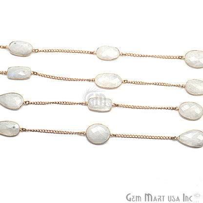 Rainbow 15mm Gold Plated Bezel Link Connector Chain - GemMartUSA (764197666863)