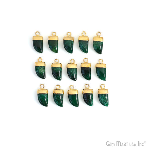 Tiger Nail Shape Gold Electroplated 16x8mm Gemstone Connector