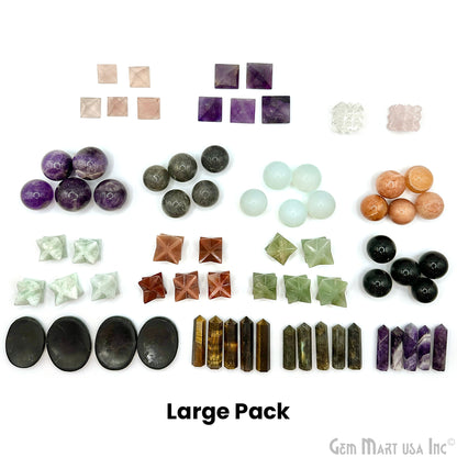 Healing Crystals Pack, Bulk Mixed Gemstone Shape, 100% Natural Gemstones, Wholesale Resale Supply, Gift Set, 18pcs+, GemMartUSA