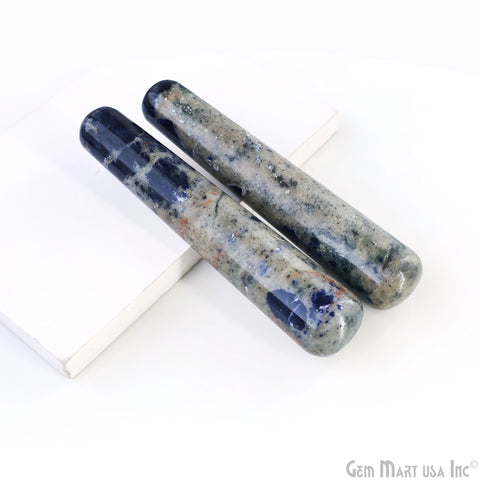 Sodalite Hand Made SPA Massage Wand Reiki Healing Crystal Relaxation Meditation Collection Gift, Healing Crystal 4Inch