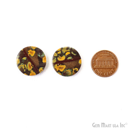 Fruit Jasper Round Shape 20mm Loose Gemstone For Earring Pair