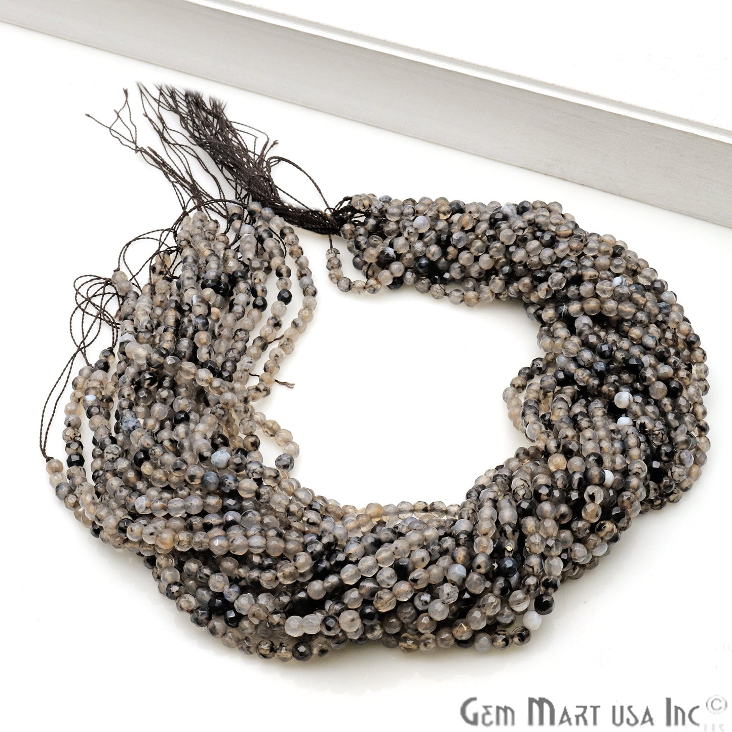 Gemstone Rondelle Bead Strands, Round Faceted, Polished Beads, Handmade Rondelle Beads, 12.5-inch, 3-4mm Round Strands for DIY Jewelry Making