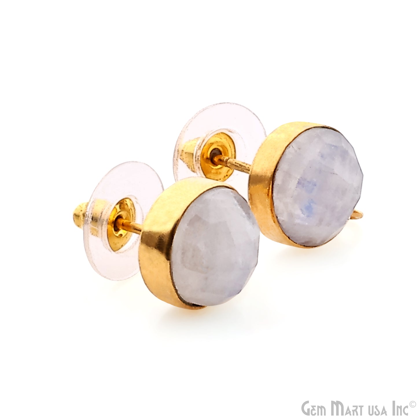 DIY Round 10mm Gold Bail Gemstone stud Earring