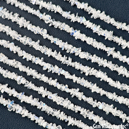 Rainbow Moonstone Chip Beads, 34 Inch, Natural Chip Strands, Drilled Strung Nugget Beads, 3-7mm, Polished, GemMartUSA (CHRM-70001)