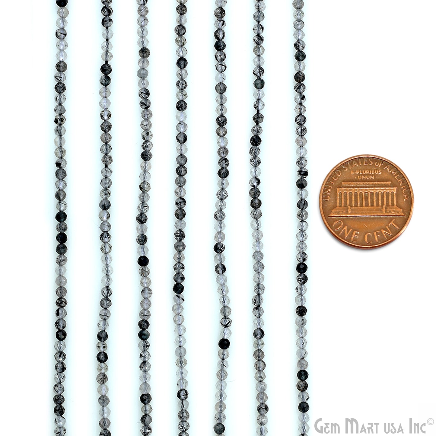 Rutilated Rondelle Beads, 12-13 Inch Gemstone Strands, Drilled Strung Nugget Beads, Faceted Round, 2-2.5mm