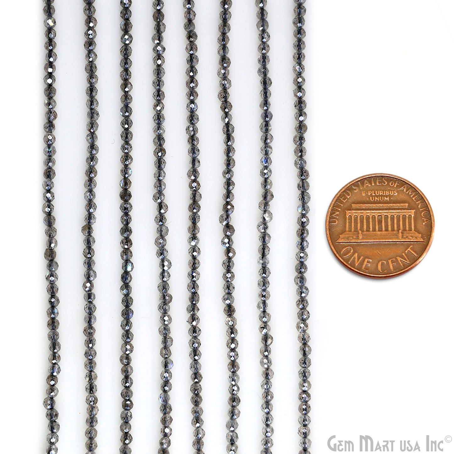 Mistique Labradorite Rondelle Beads, 12.5 Inch Gemstone Strands, Drilled Strung Nugget Beads, Faceted Round, 3-4mm