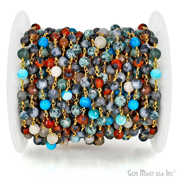 Multi Color Jade Faceted...