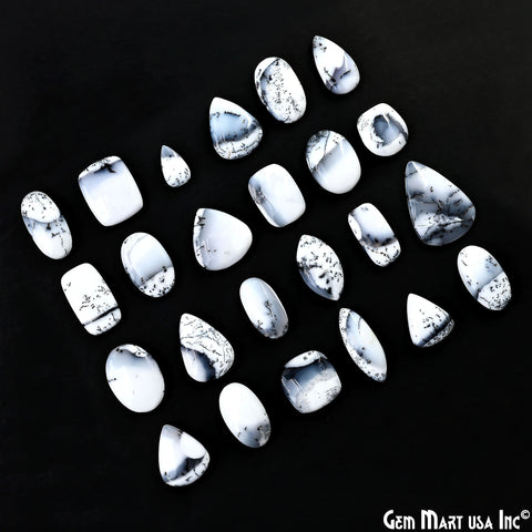 Dendrite Opal Mix Shape Cabochon, Natural AAA+ Dendrite Opal, Black & White Healing Crystal for Jewelry Making