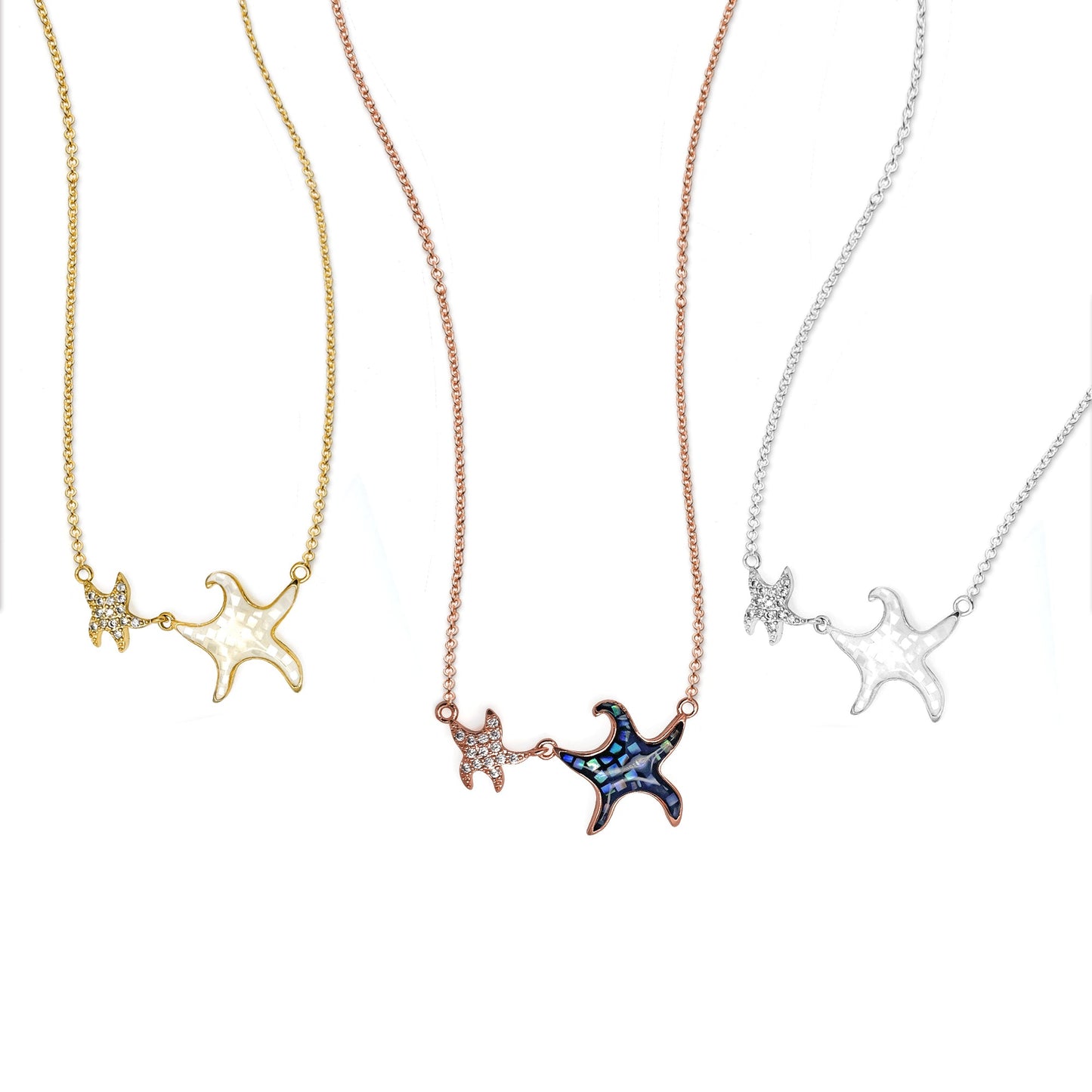 Starfish Charm Pendant Cubic Zircon 30x23mm Double Bail Bracelet Charm Jewelry GemMartUSA