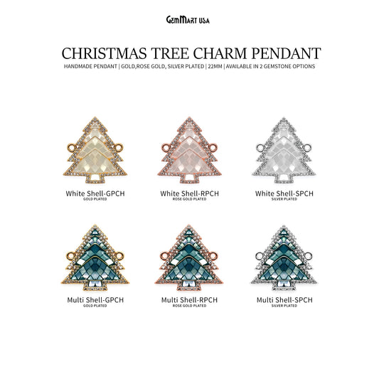 Christmas Tree Charm Pendant 22mm Double Bail Bracelet Charm Jewelry GemMartUSA