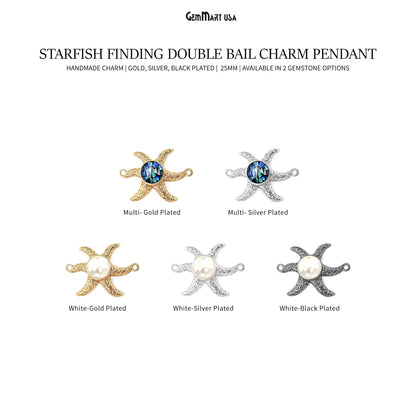 Starfish Charm Finding, 25mm Star Pendant, Bracelet Charm Jewelry GemMartUSA