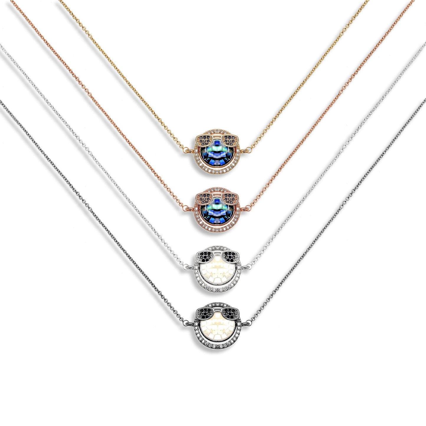 Sunglasses Smiley Face Cool Emoji Pendant 20x15mm Cubic Zircon Emoji Charm Jewelry GemMartUSA