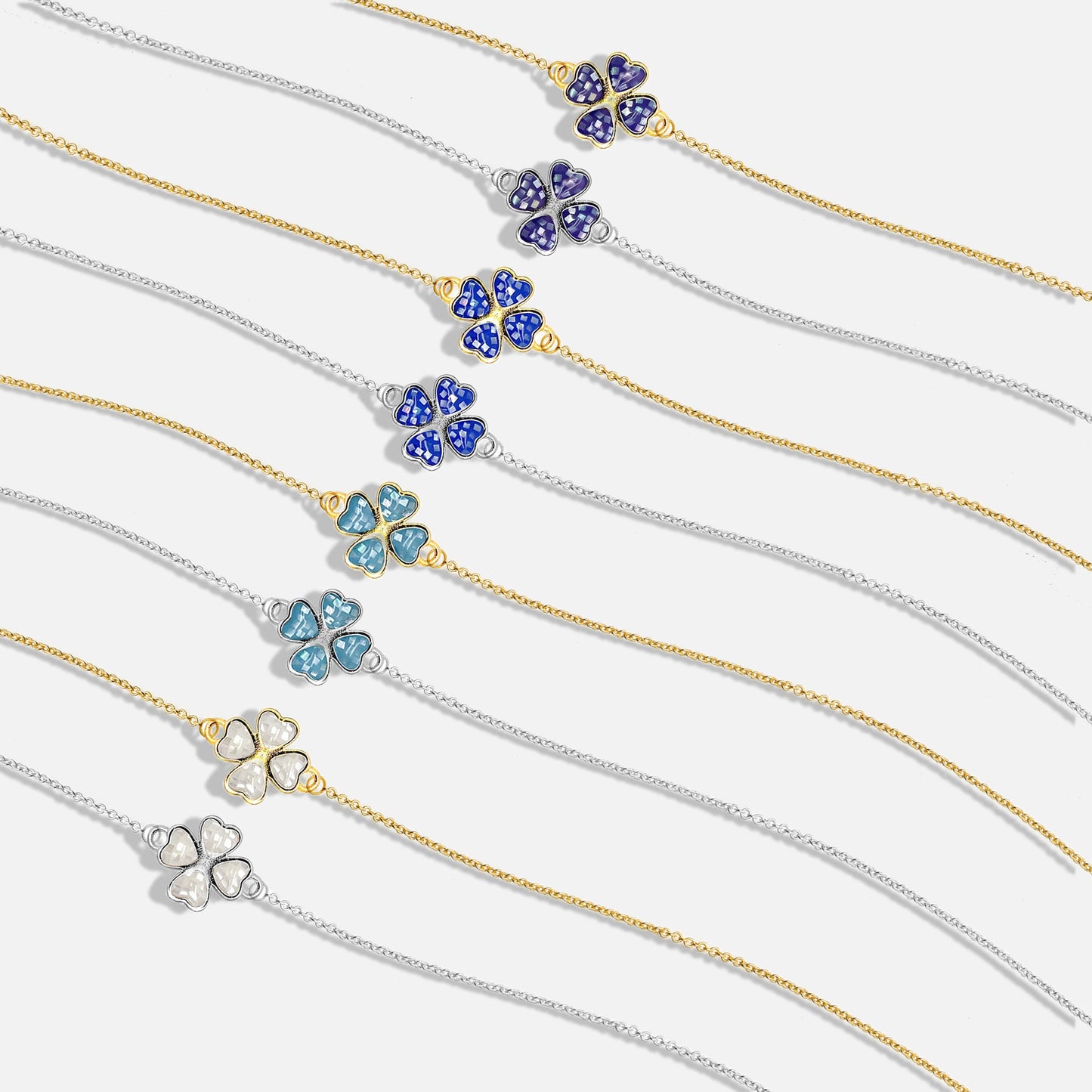 Clover shape Charm Shell 16x12mm Double Bail Connector Charm Jewelry GemMartUSA