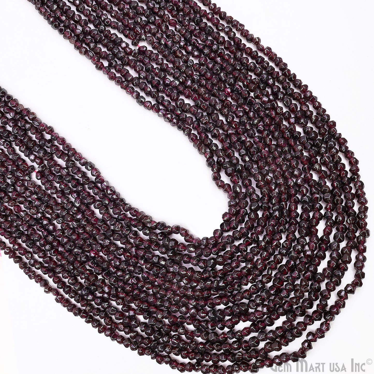 Rhodolite Faceted Round Drilled Beads 3-4mm Waist Beads, Rondelle Bead Strand 14 Inch