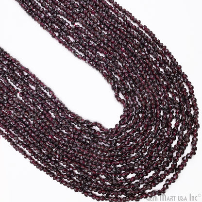 Rhodolite Faceted Round Drilled Beads 3-4mm Waist Beads, Rondelle Bead Strand 14 Inch