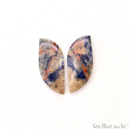 Sodalite Free Form 29x12mm Loose Gemstone For Earring Pair