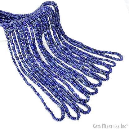 Lapis Rondelle Beads, 17 Inch Gemstone Strands, Drilled Strung Nugget Beads, Faceted Round, 3mm