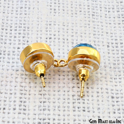 DIY Round 10mm Gold Bail Gemstone stud Earring