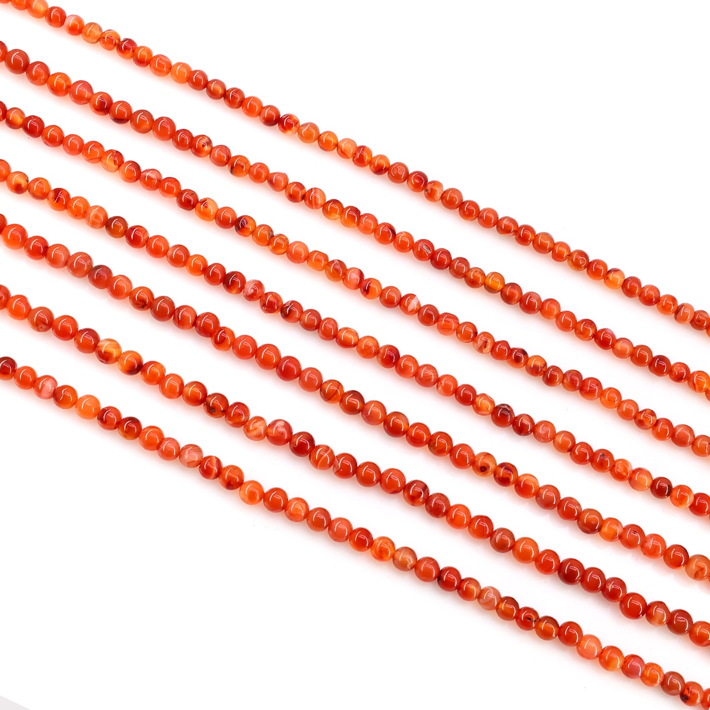 Carnelian Smooth Round Drilled Beads 4-5mm Waist Beads, Rondelle Bead Strand 13 Inch