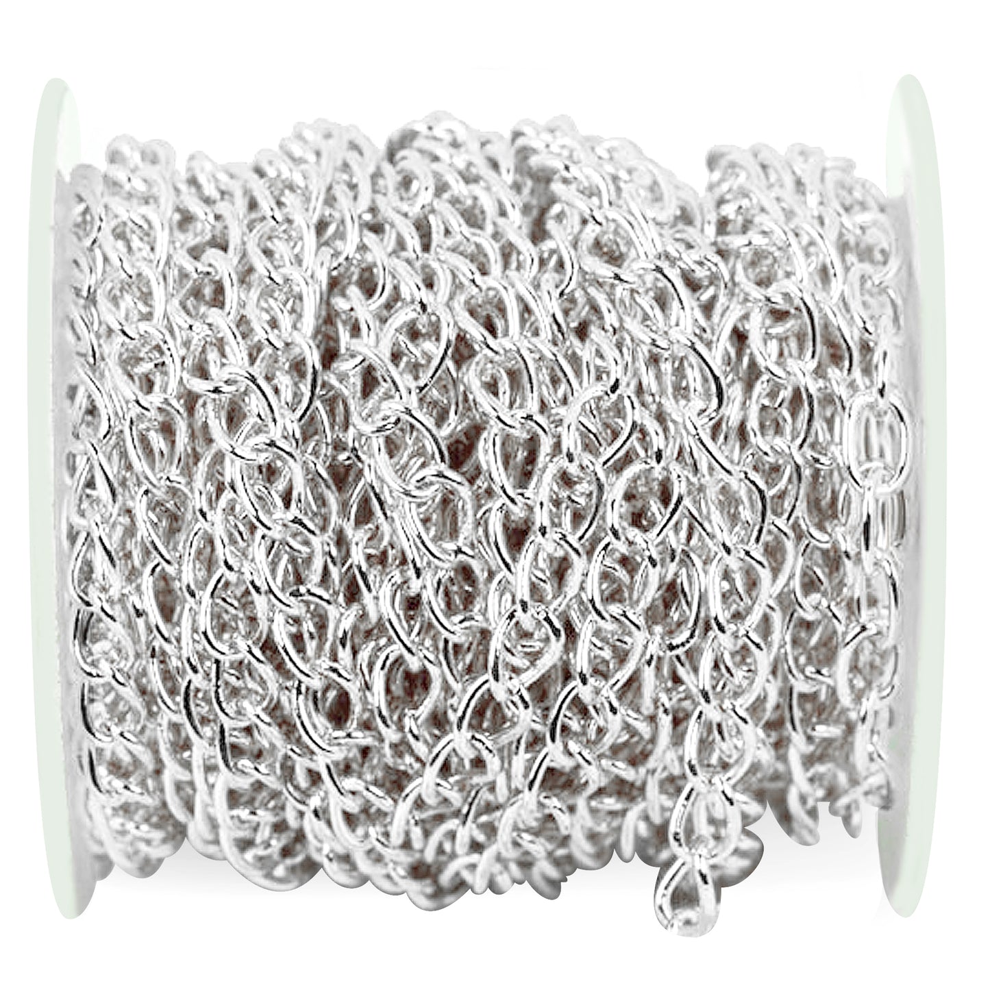Silver Plated Chain Roll Wholesale, Bulk Jewelry Chain for DIY, Open Link Chain for Charms & Pendants (Copy)