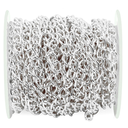 Silver Plated Chain Roll Wholesale, Bulk Jewelry Chain for DIY, Open Link Chain for Charms & Pendants (Copy)