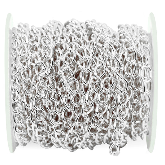 Silver Plated Chain Roll Wholesale, Bulk Jewelry Chain for DIY, Open Link Chain for Charms & Pendants (Copy)