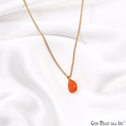 Pears 8x12mm Brilliant Cut Gold Plated Bezel Single Bail Gemstone Connector