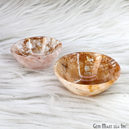 Natural Ocean Jasper Mini Carved Gemstone Bowl Cup 2 inch