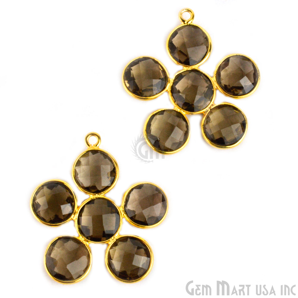 Citrine 26x26mm Gold Plated Gemstone Bezel Component