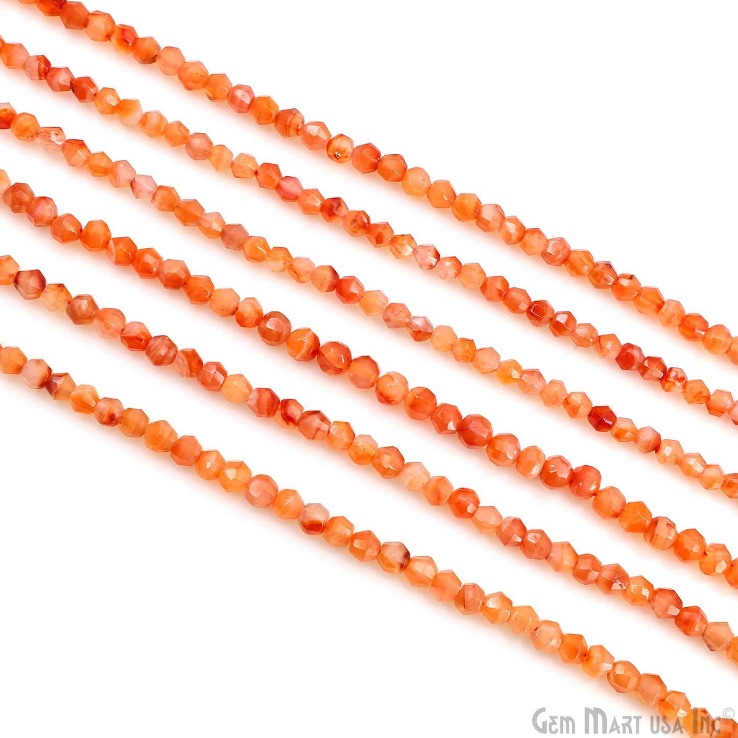 Shaded Carnelian Faceted Round Drilled Beads 5-7mm Waist Beads, Rondelle Bead Strand 13 Inch