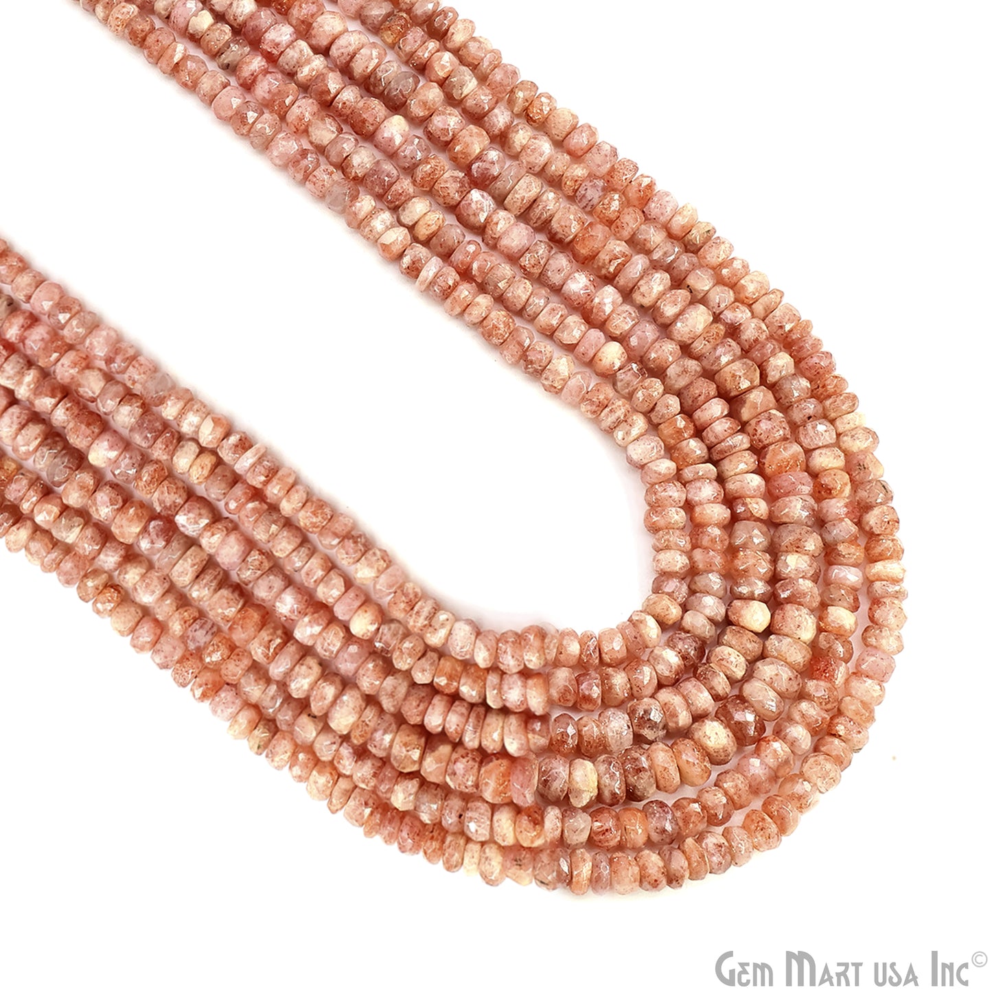 Strawberry Quartz Faceted Round Drilled Beads 4-6mm Waist Beads, Rondelle Bead Strand 13 Inch