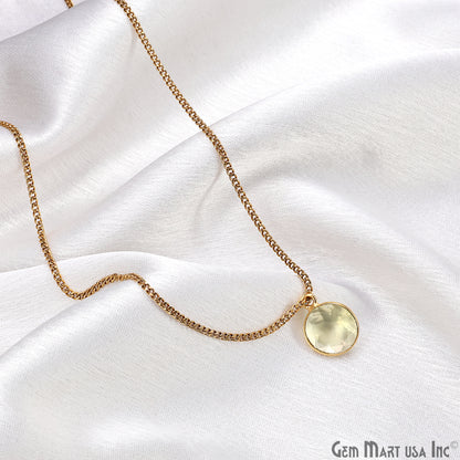 Round 10mm Brilliant Cut Gold Plated Bezel Single Bail Gemstone Connector