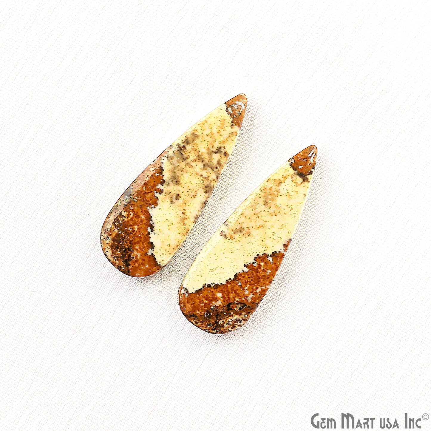 Picture Jasper Free Form Shape 30x11mm Loose Gemstone For Earring Pair