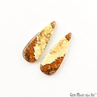 Picture Jasper Free Form Shape 30x11mm Loose Gemstone For Earring Pair
