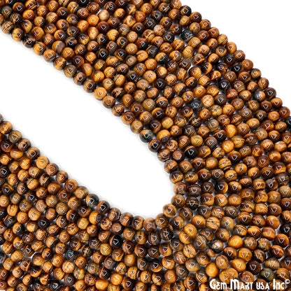 Tiger Eye Smooth Round Drilled Beads 5-7mm Waist Beads, Rondelle Bead Strand 13 Inch