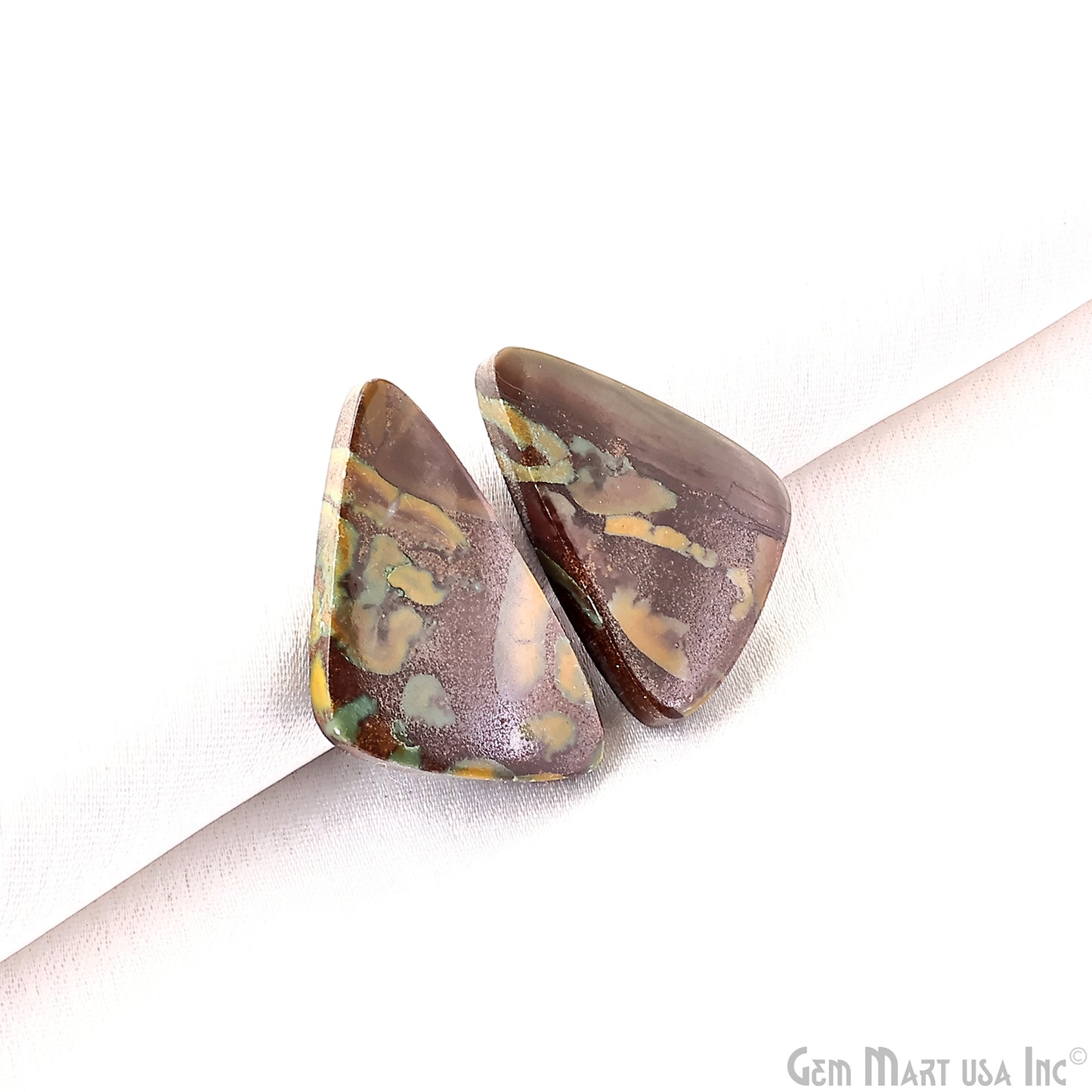 Fruit Jasper Free Form Shape 27x17mm Loose Gemstone For Earring Pair