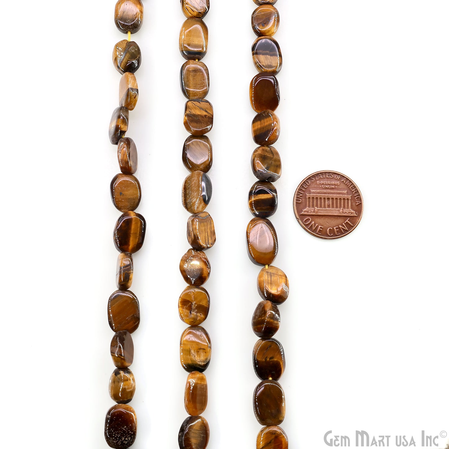 Tiger Eye Tumble Beads Free Form Drilled Beads 9-13X6-7mm Waist Beads, Rondelle Bead Strand 13 Inch