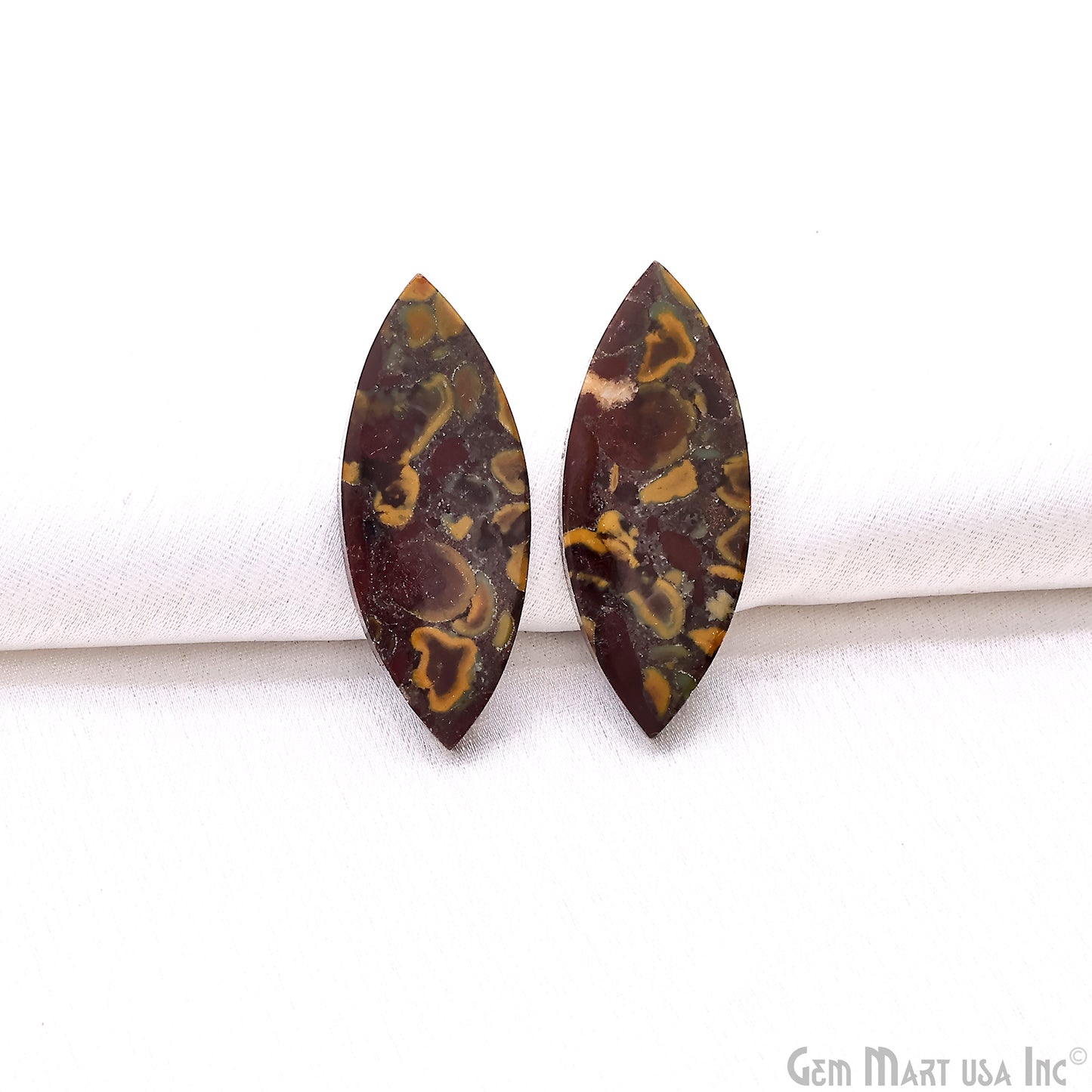 Fruit Jasper Marquise Shape 33x14mm Loose Gemstone For Earring Pair