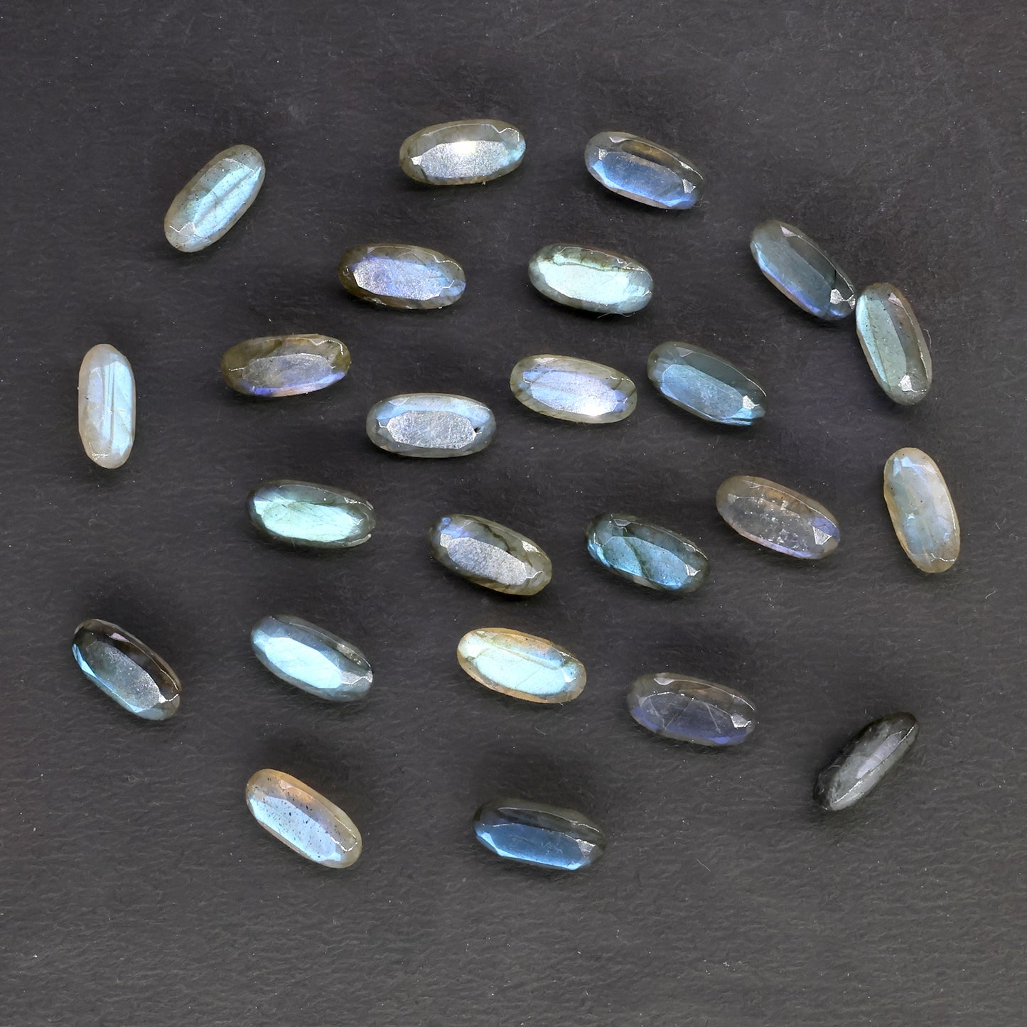 Labradorite Wholesale Gemstones, 100% Natural Semi-Precious Gems, Blue Flash Faceted Loose Gems, 12x6mm, Oval, 4PC Lot
