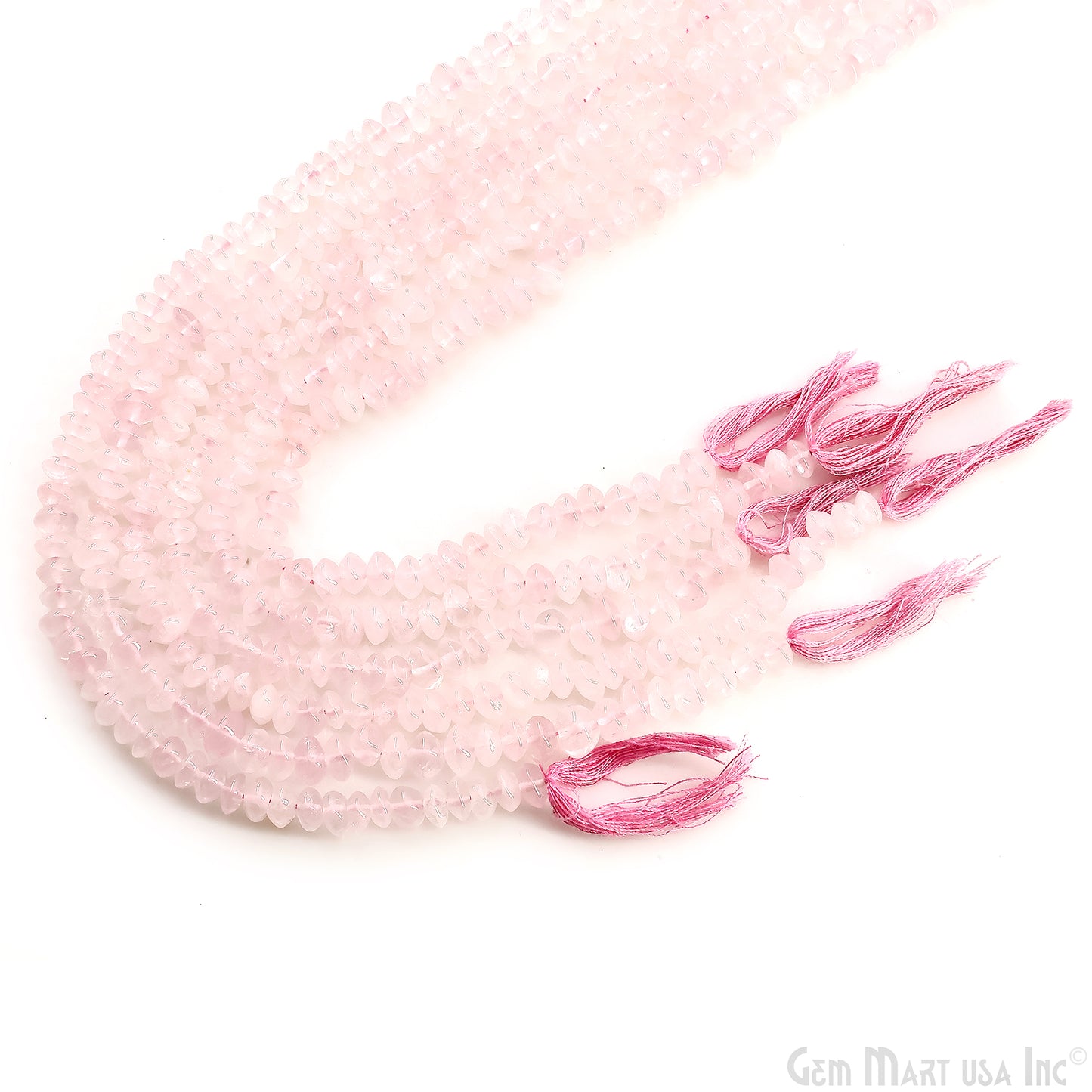 Rose Quartz Smooth Round Drilled Beads 4-6mm Waist Beads, Rondelle Bead Strand 13 Inch