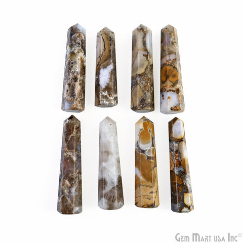 Picture Jasper Gemstone Jumbo Tower Crystal Tower Obelisk Healing Meditation Gemstones 2-3 Inch