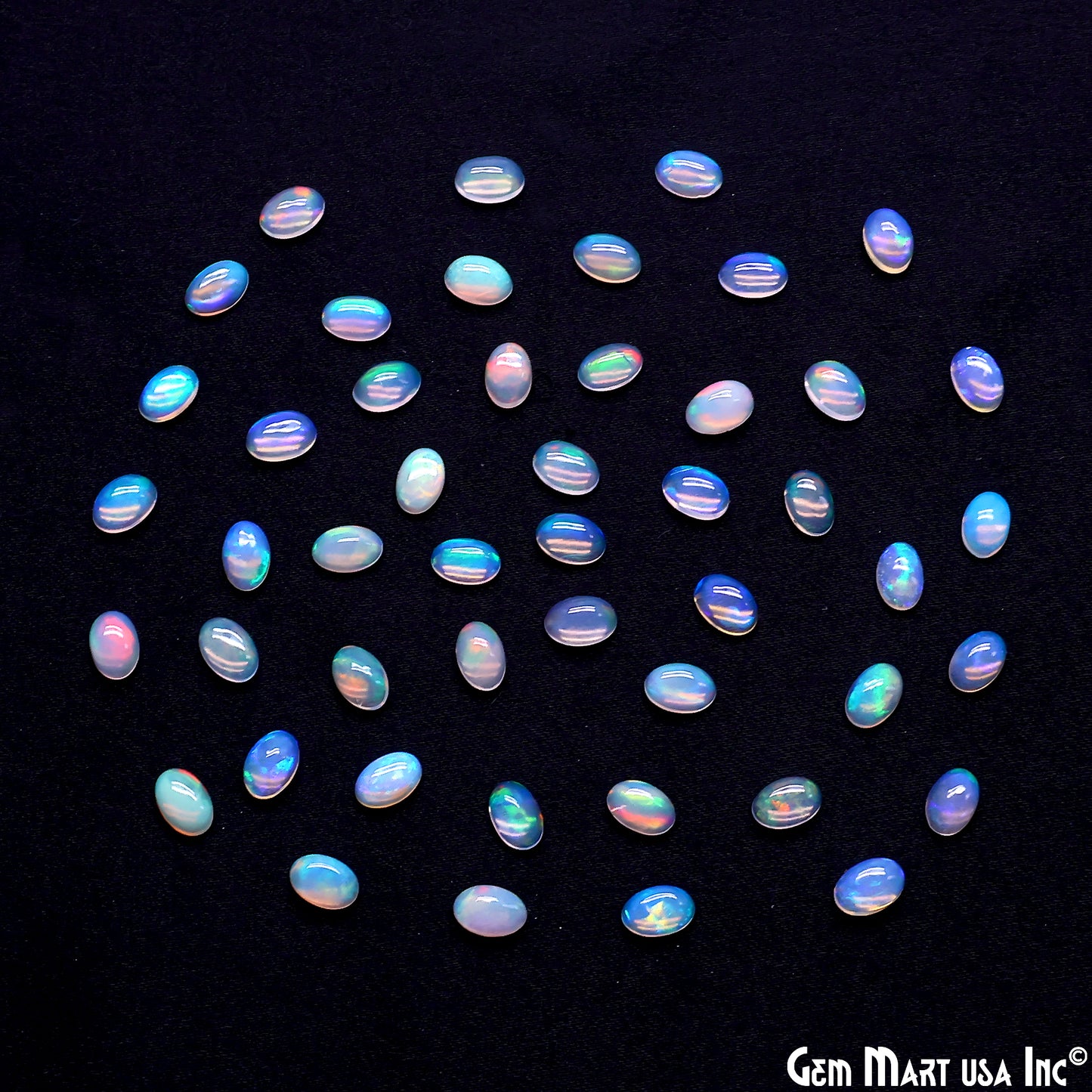 Ethiopian Opal Wholesale Gemstones, 100% Natural Precious Gems, Rainbow Cabochons Loose Gems, 6x4mm, Oval, 5PC