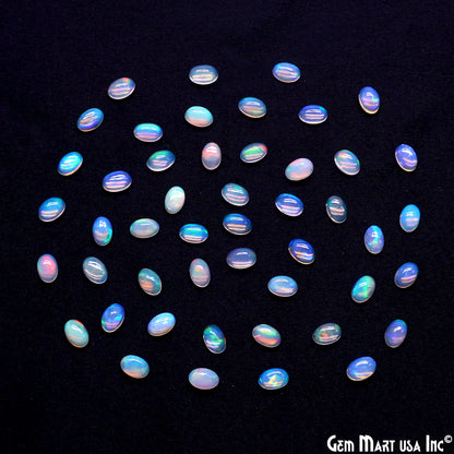Ethiopian Opal Wholesale Gemstones, 100% Natural Precious Gems, Rainbow Cabochons Loose Gems, 6x4mm, Oval, 5PC