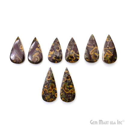 Fruit Jasper Pears Shape 27x15mm Loose Gemstone For Earring Pair