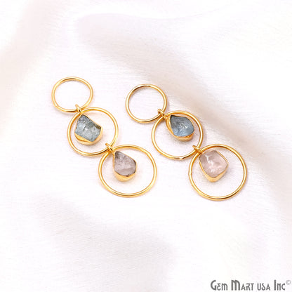 DIY Rough Gemstone Gold Plated Bezel Setting Dangle Chandelier Finding Connector 1PC