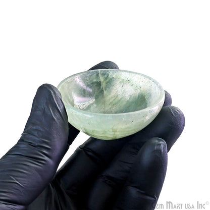 Natural Aquamarine Mini Carved Gemstone Bowl Cup 2 inch