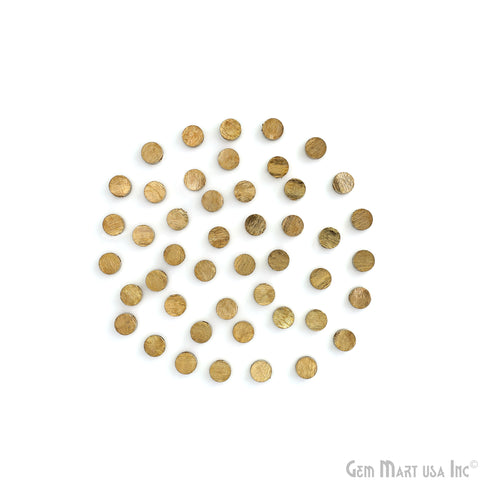 Brass Round Textured Spacer Beads, Gold Plated Coin Finding Connector Charms, Jewelry Making Supply, Loose Bulk Lot
