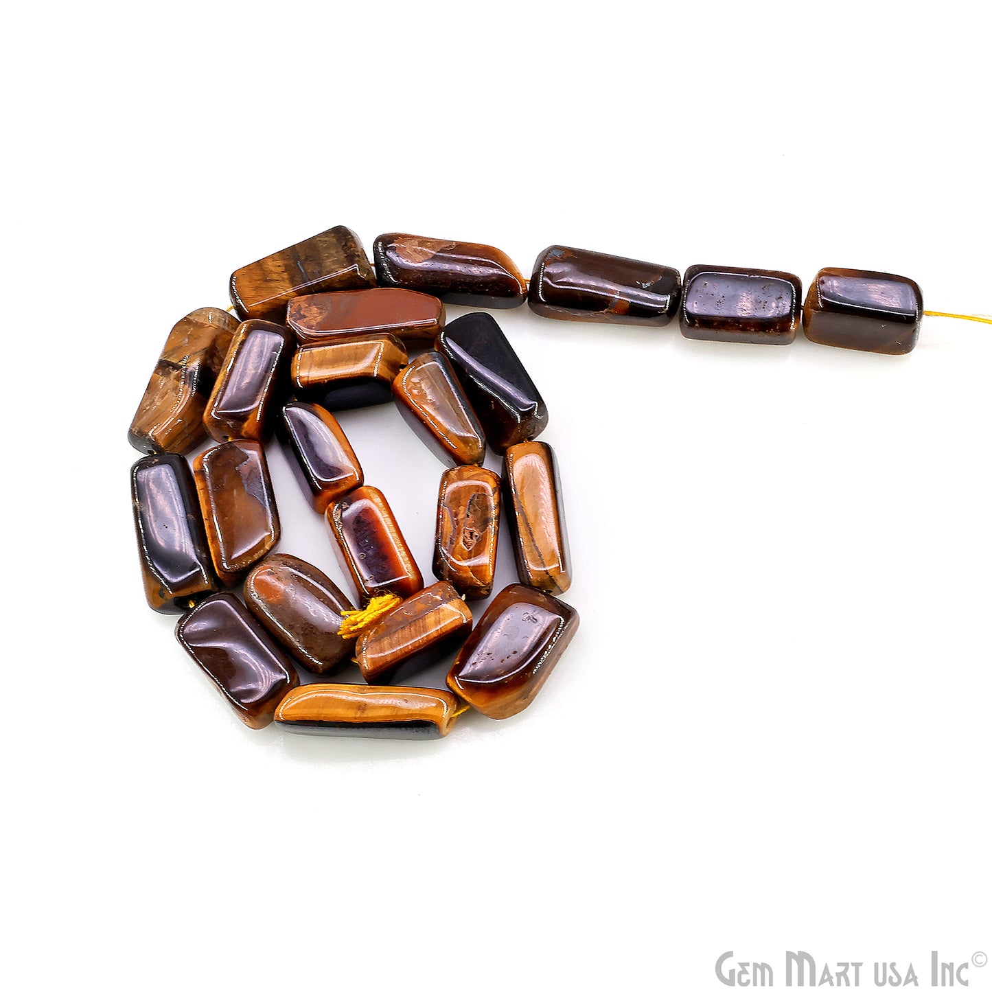 Tiger Eye Tumble Beads Free Form Drilled Beads 7-10X13-18mm Waist Beads, Rondelle Bead Strand 14 Inch