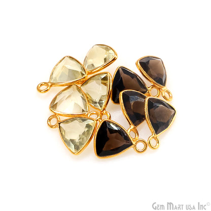 Trillion 8mm Brilliant Cut Gold Plated Bezel Single Bail Gemstone Connector