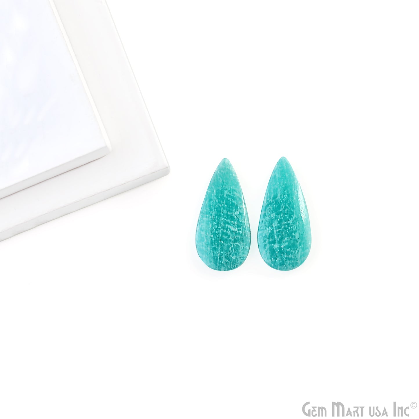 Amazonite Pears Shape 33x17mm Loose Gemstone For Earring Pair